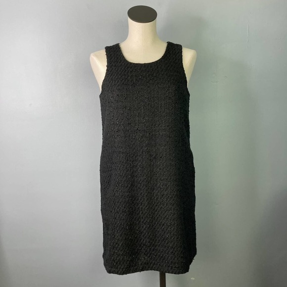 Lauren James Black Tweed Austen Dress Metallic Sparkle Lined Shift Dress Size S - Picture 10 of 16